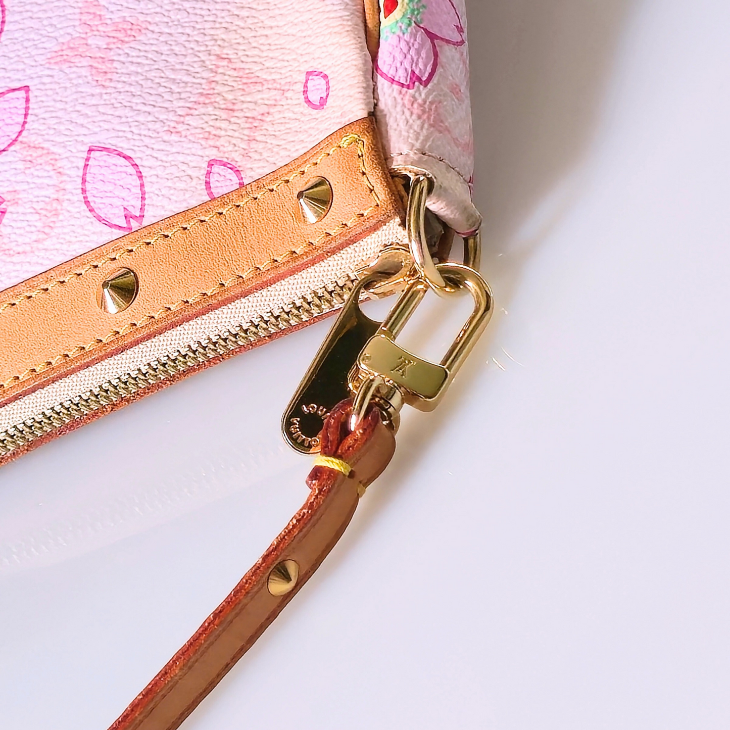 Louis Vuitton Limited Edition Takashi Murakami Cherry Blossom Pochette Pink