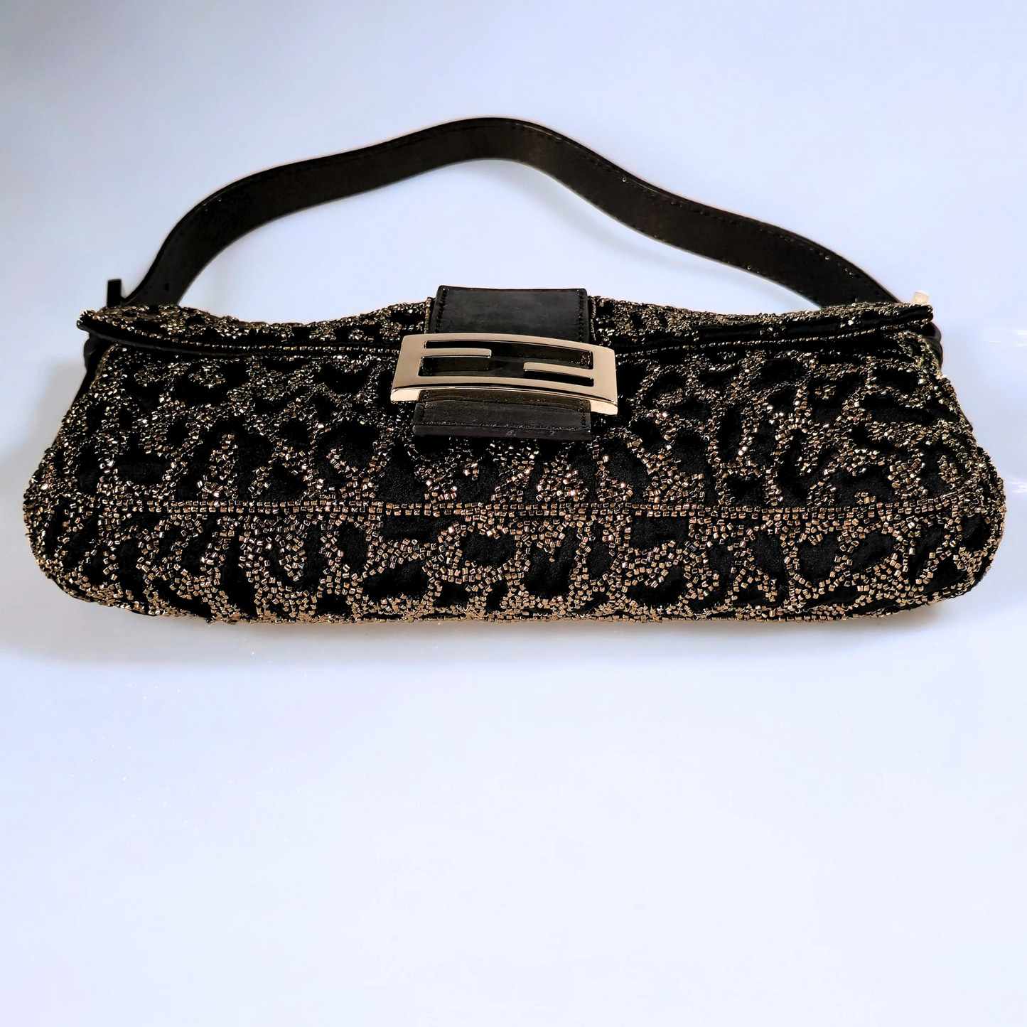 Fendi Baguette Beaded Leopard Print