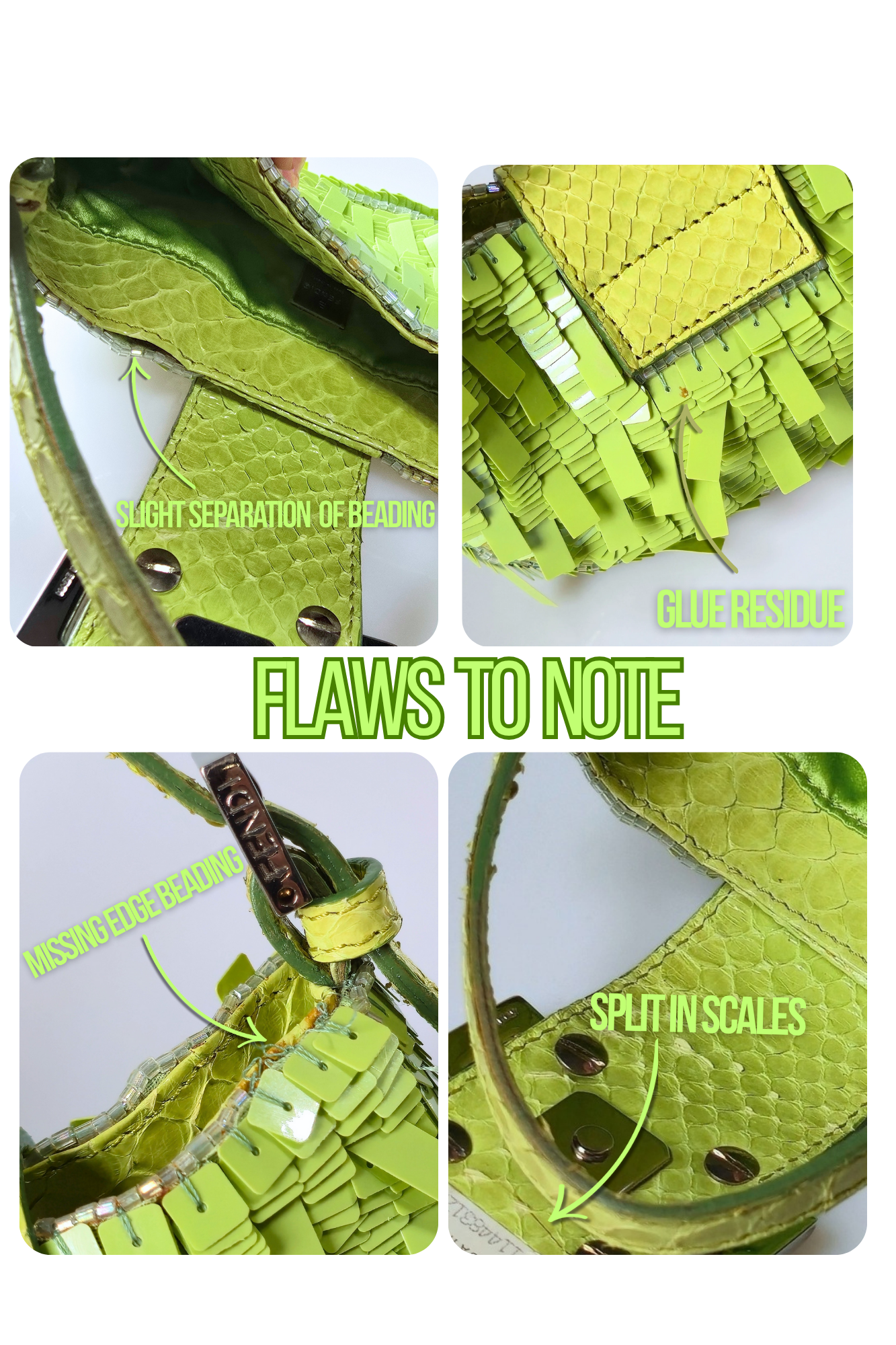 Fendi Croissant Sequins Snakeskin