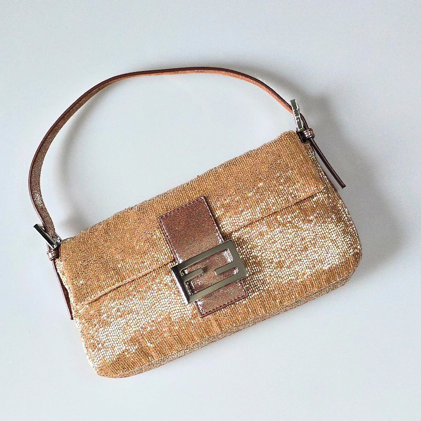 Fendi Baguette Copper-Nude Beaded