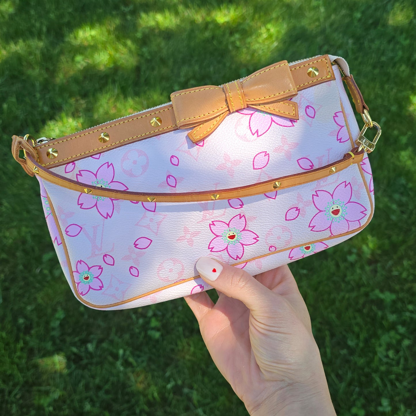 Louis Vuitton Limited Edition Takashi Murakami Cherry Blossom Pochette Sakura Pink
