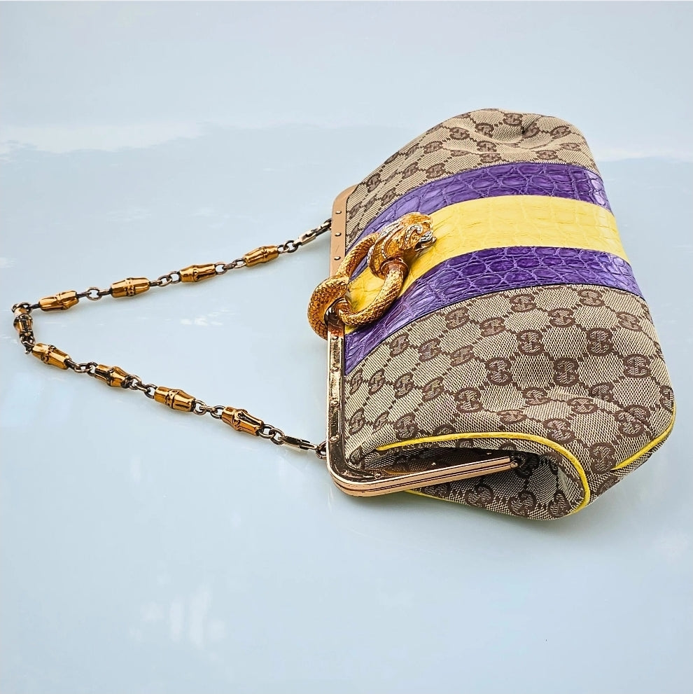 Gucci by Tom Ford Limited Edition Serpent Frame Bag with Alligator Trim