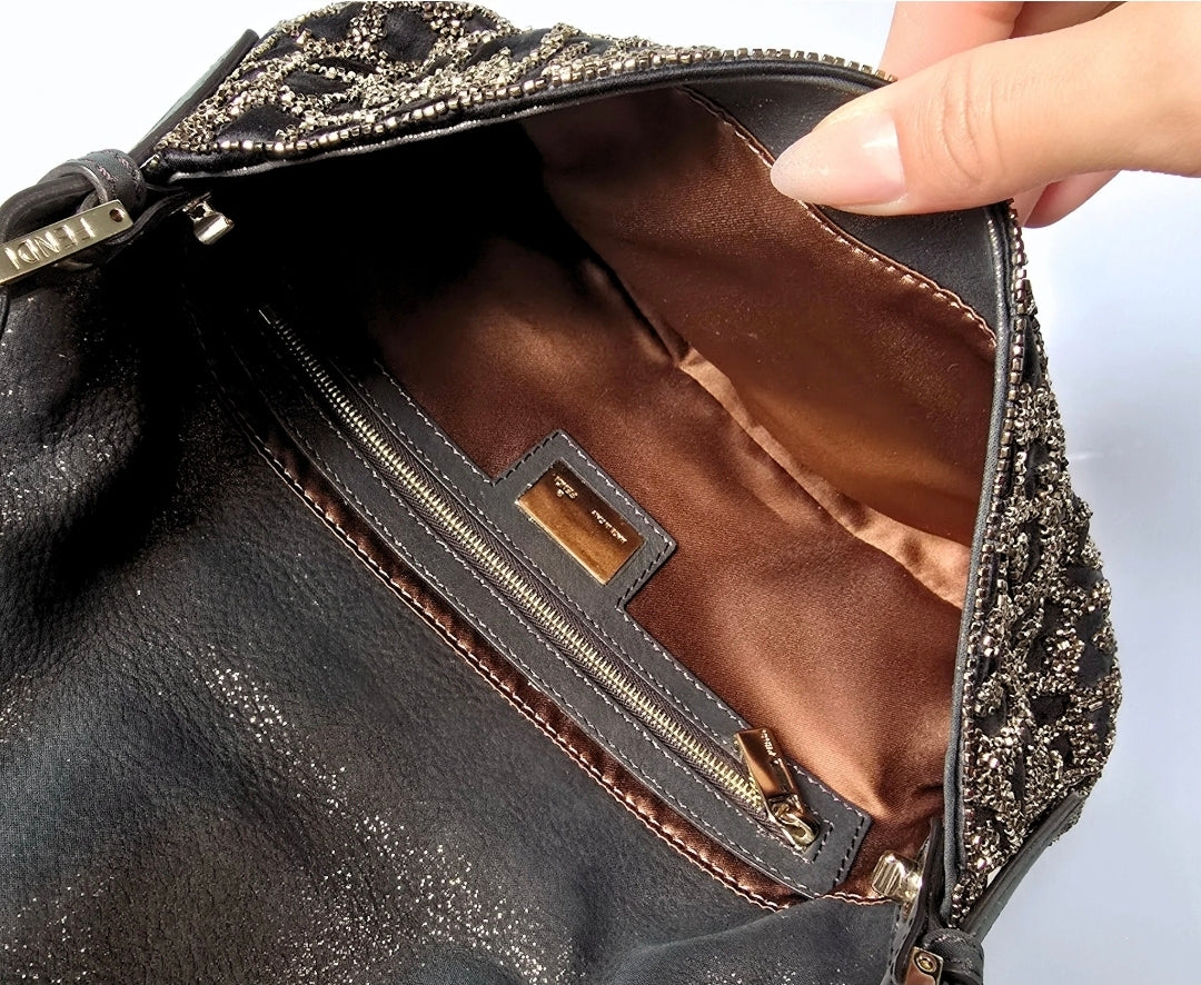 Fendi Baguette Beaded Leopard Print
