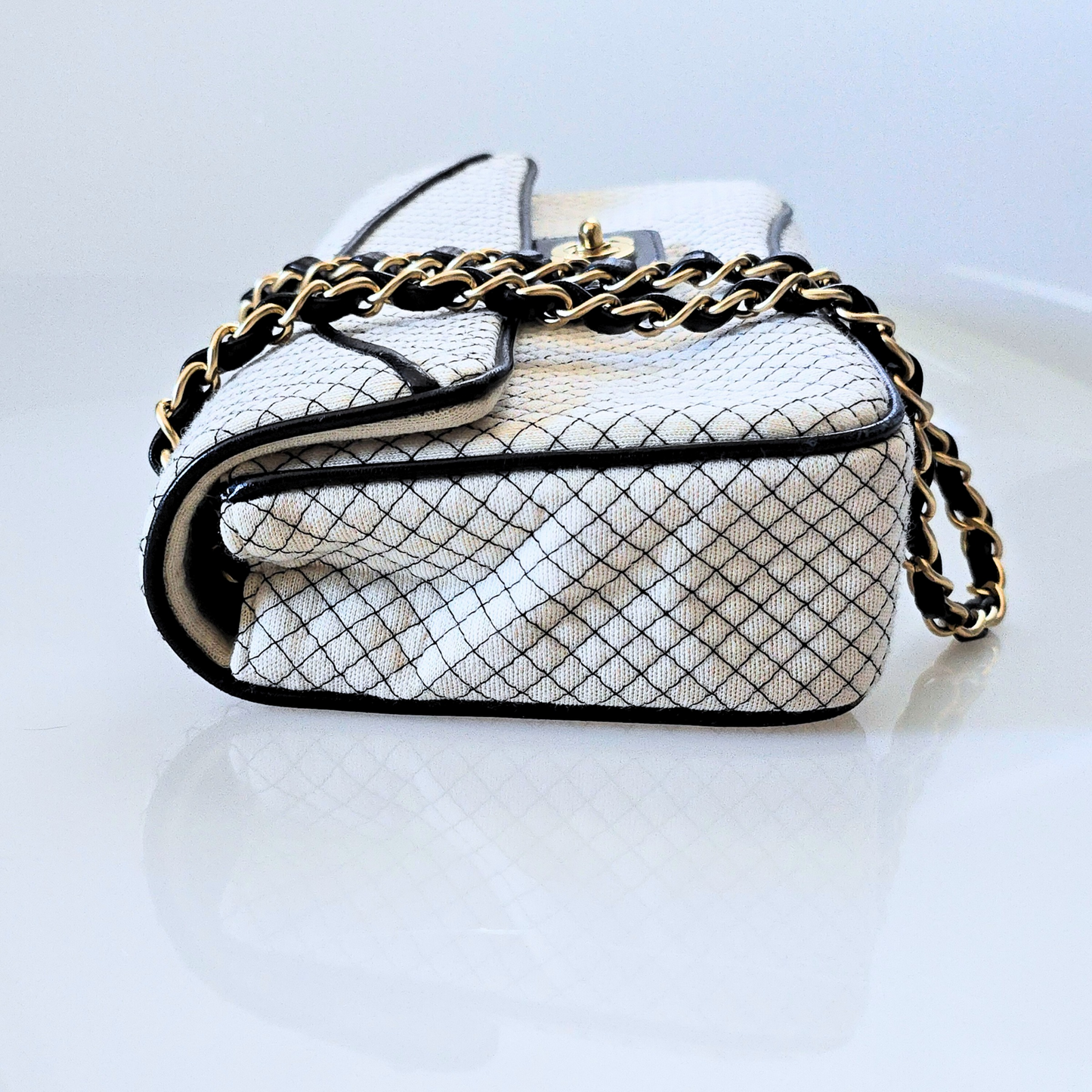 Chanel East West Jersey Flap Bag