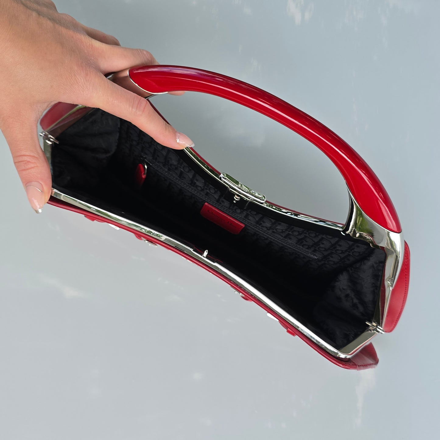 Dior Bondage Bag Red Patent Leather
