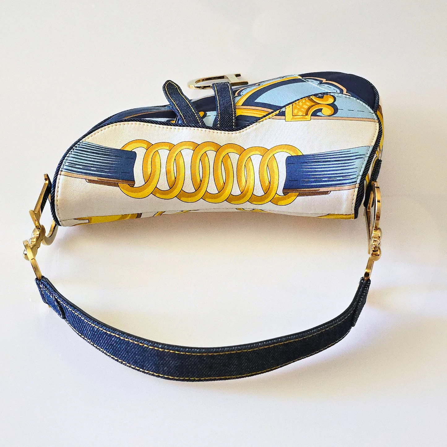Dior Satin Printed Saddle Bag ASO SATC