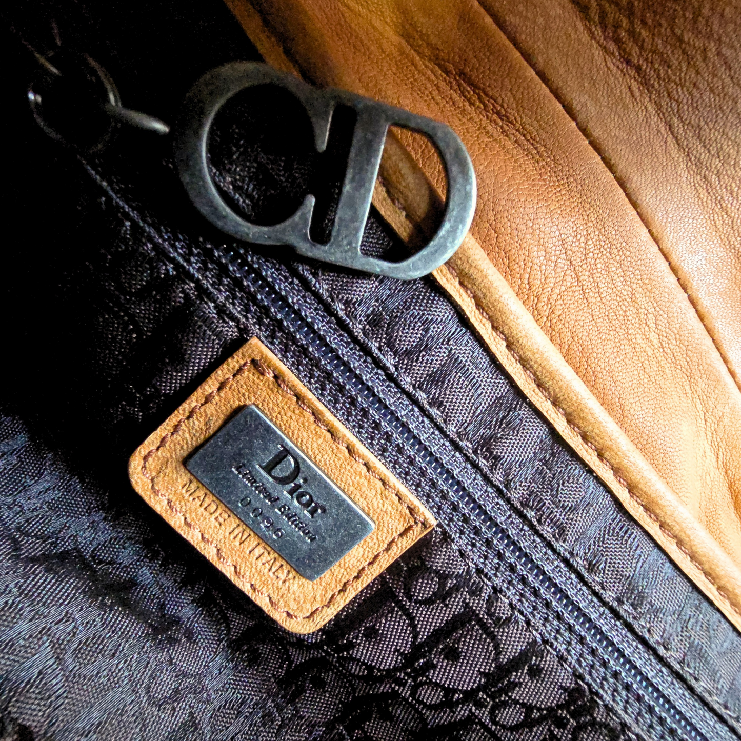 Dior Saddle Bag Suede Studded Fur Trim