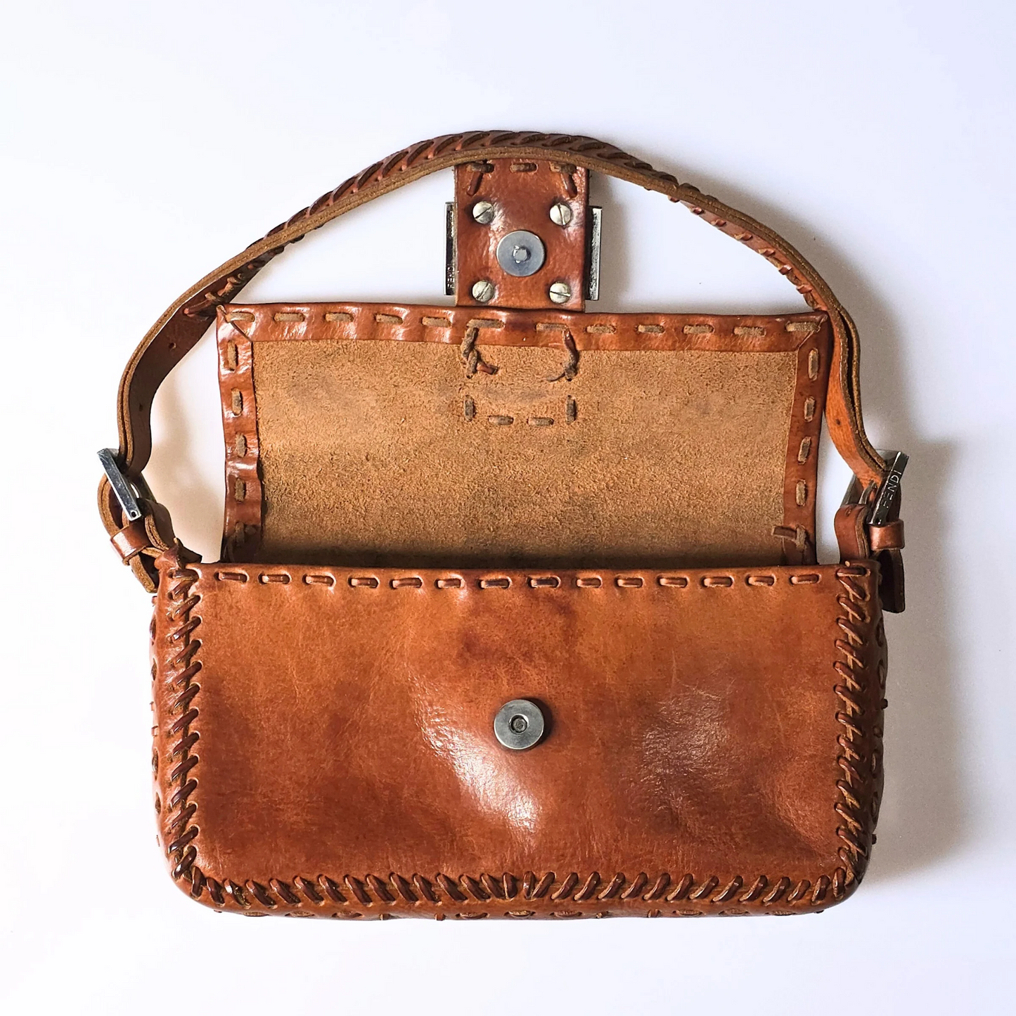 Fendi Baguette Whipstitch Mirror Detailing