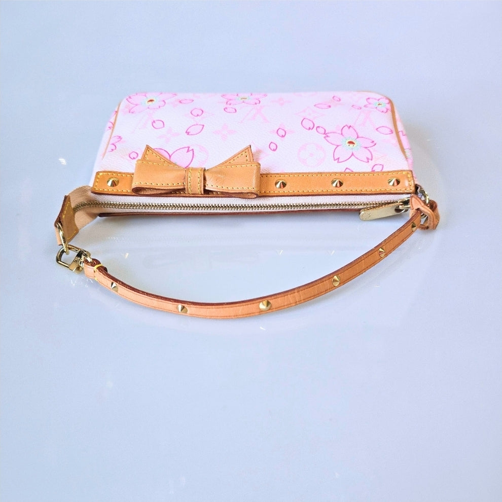 Louis Vuitton Limited Edition Takashi Murakami Cherry Blossom Pochette Sakura Pink