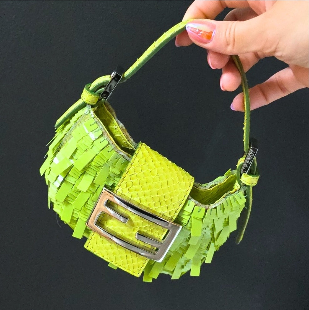 Fendi Croissant Sequins Snakeskin
