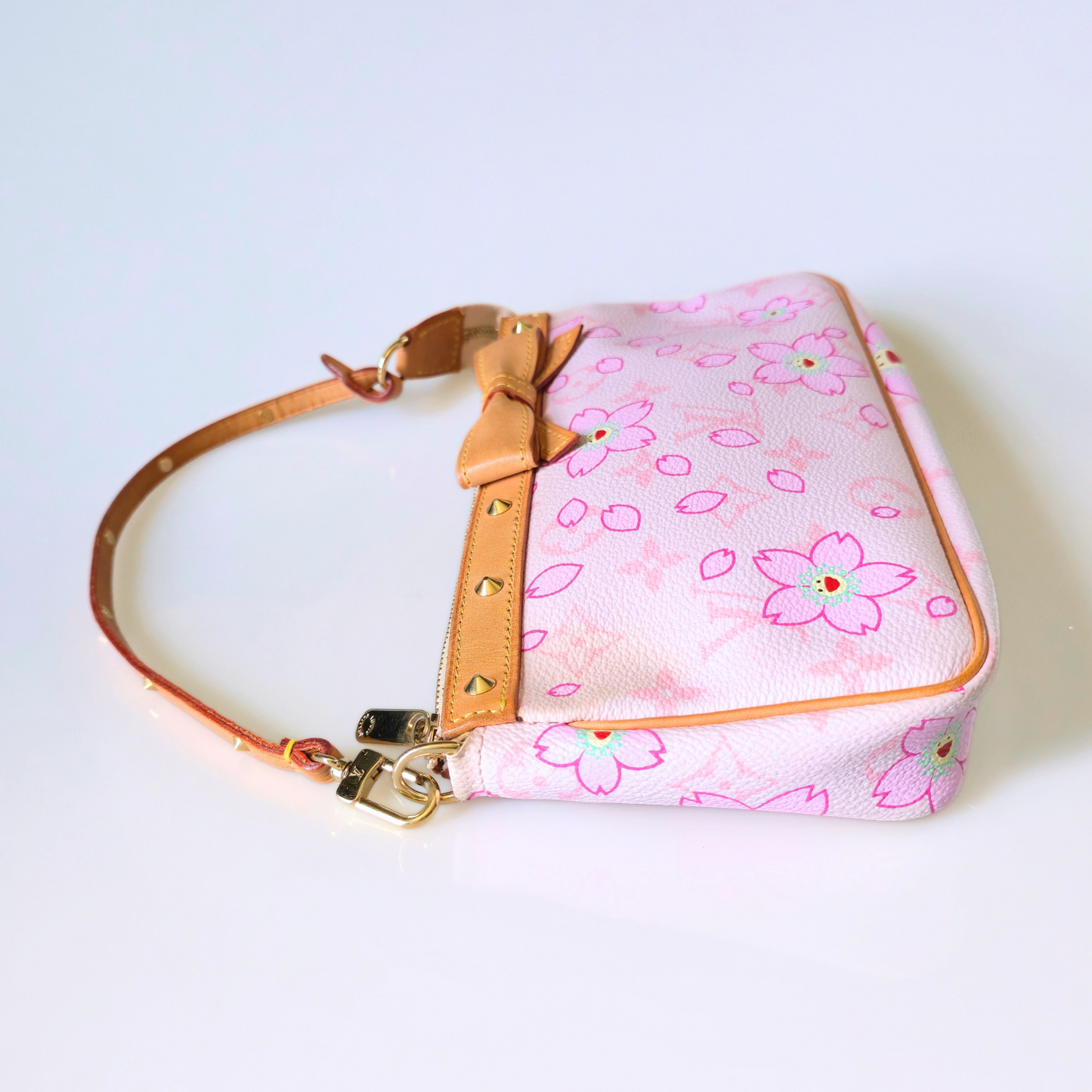 Louis Vuitton Limited Edition Takashi Murakami Cherry Blossom Pochette Pink