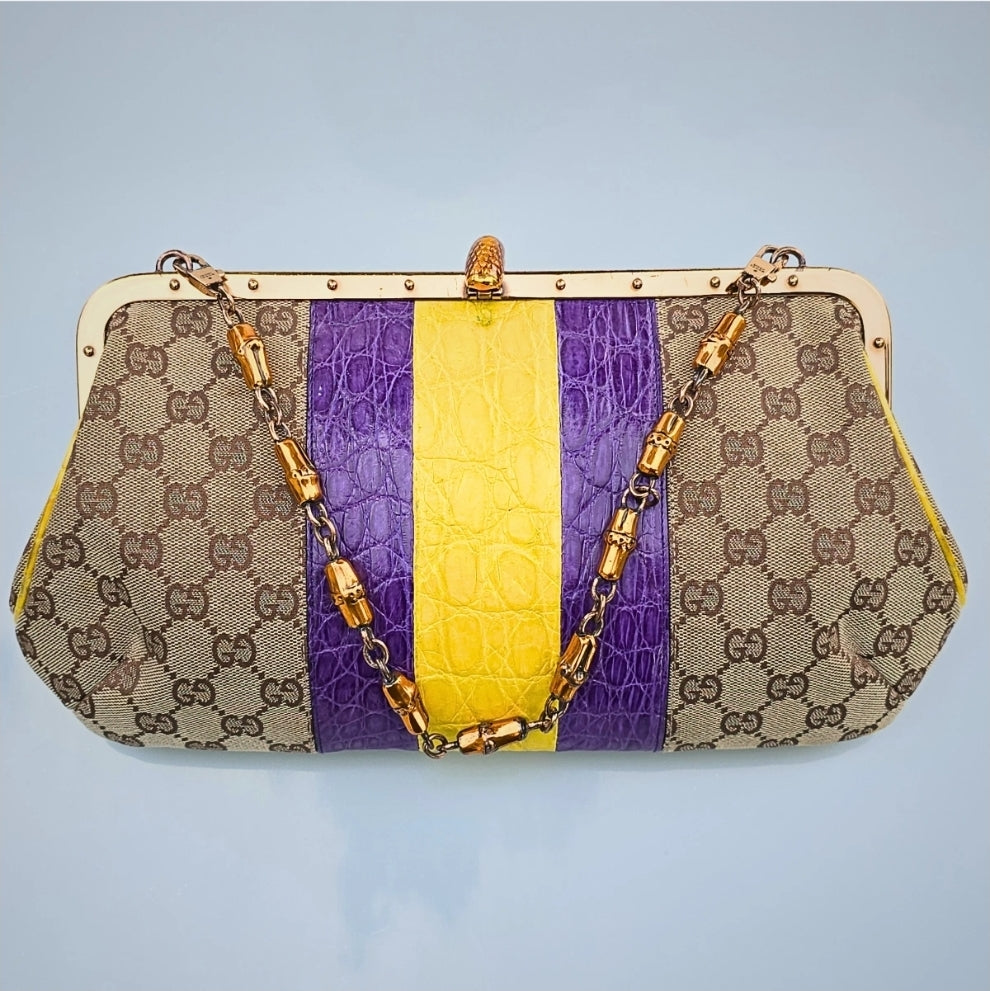 Gucci by Tom Ford Limited Edition Serpent Frame Bag with Alligator Trim