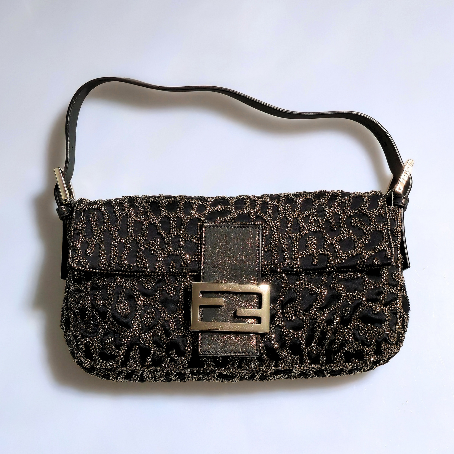 Fendi Baguette Beaded Leopard Print
