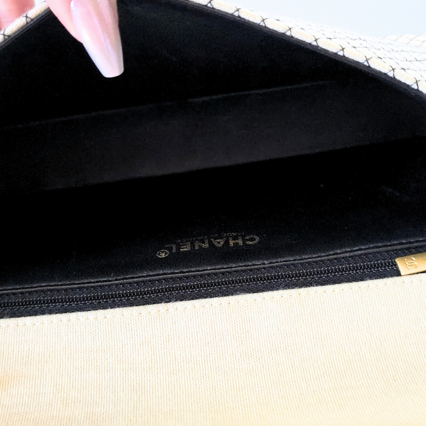 Chanel East West Jersey Flap Bag
