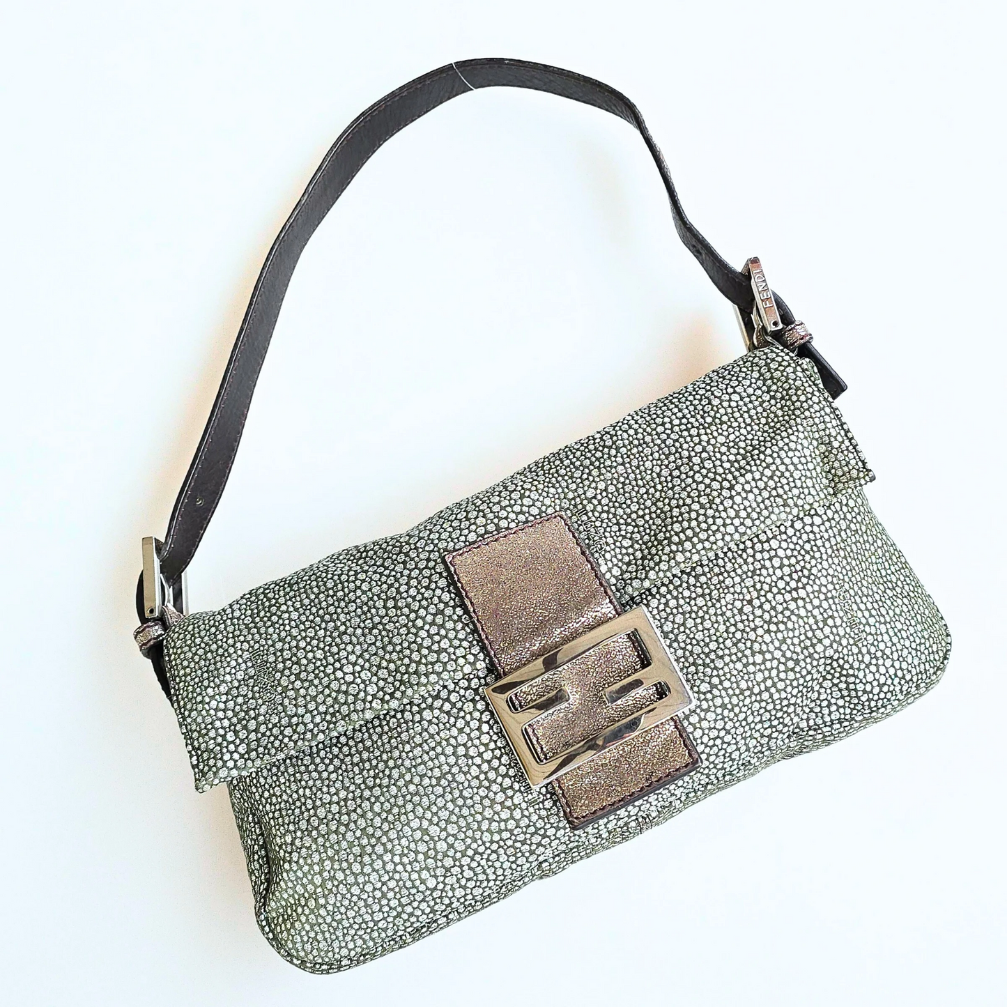 Fendi Baguette in Silver Lurex