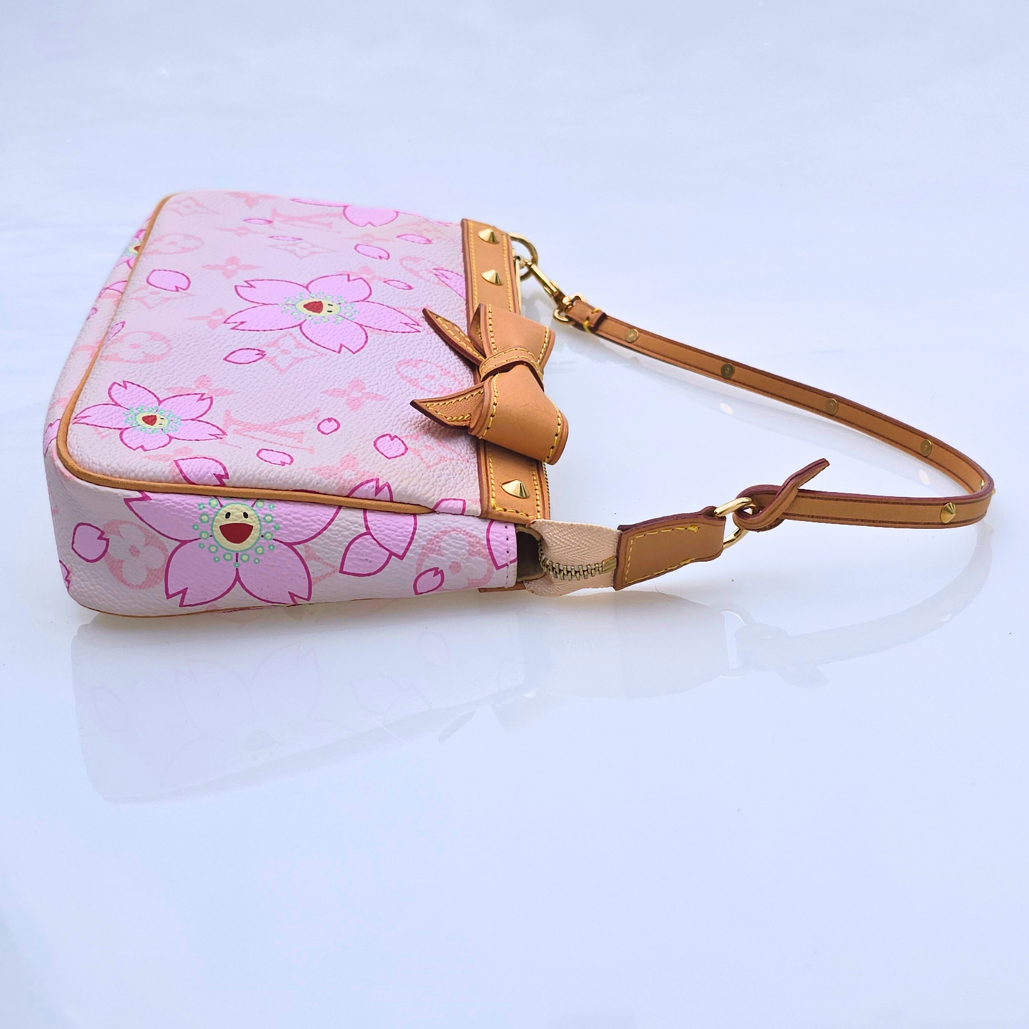 Louis Vuitton Limited Edition Takashi Murakami Cherry Blossom Pochette Pink