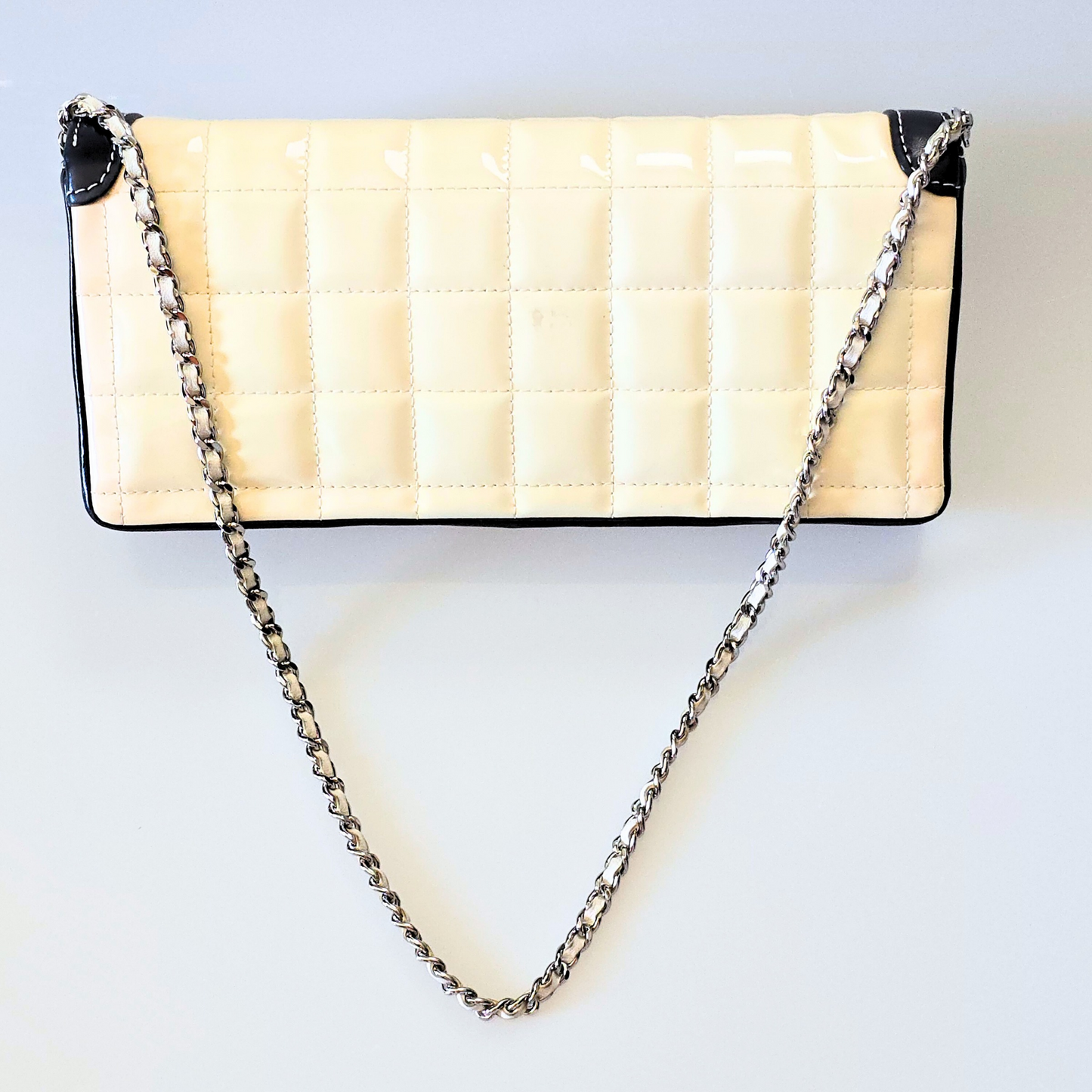 Chanel East West Chocolate Bar Shoulder Bag Two-Toned