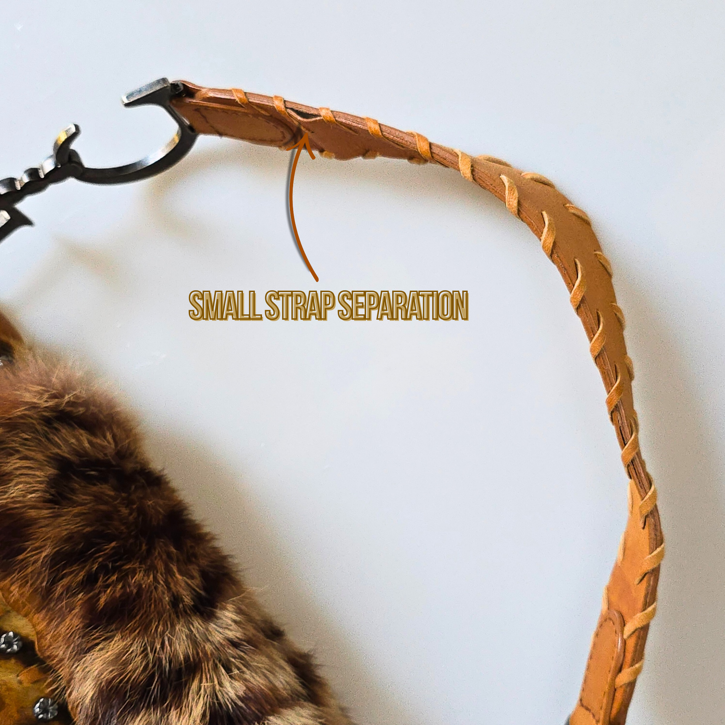 Dior Saddle Bag Suede Studded Fur Trim