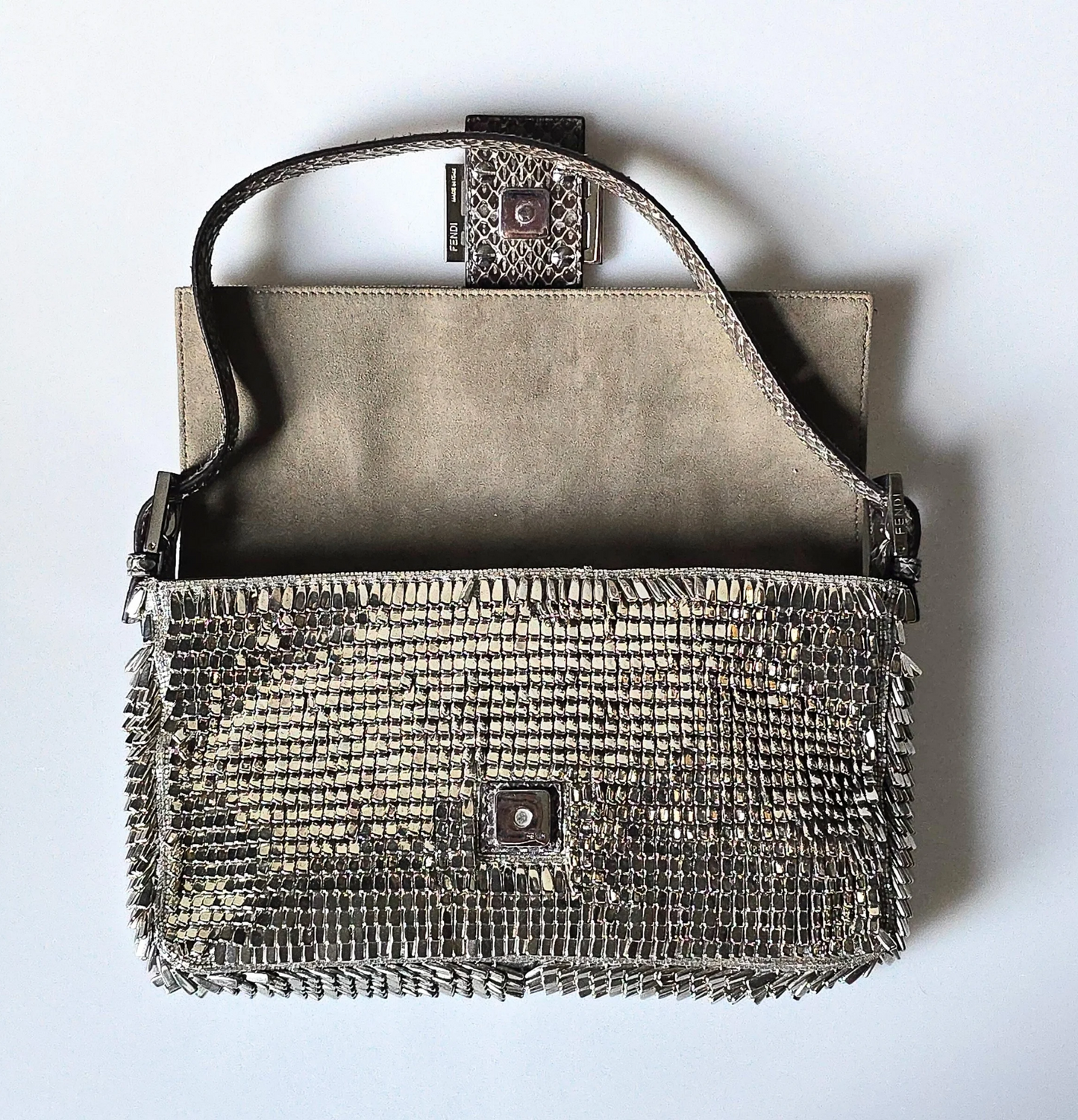 RESERVE ITEM- MISSWORLDWIDE Fendi Baguette Dragon Scale Armor