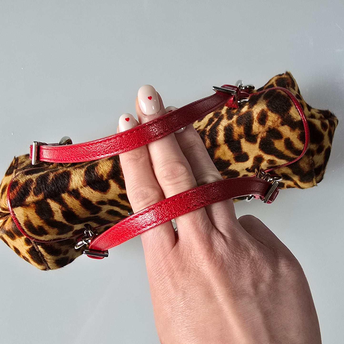 Dior Diva Flap Shoulder Bag Leopard Print Pony Hair