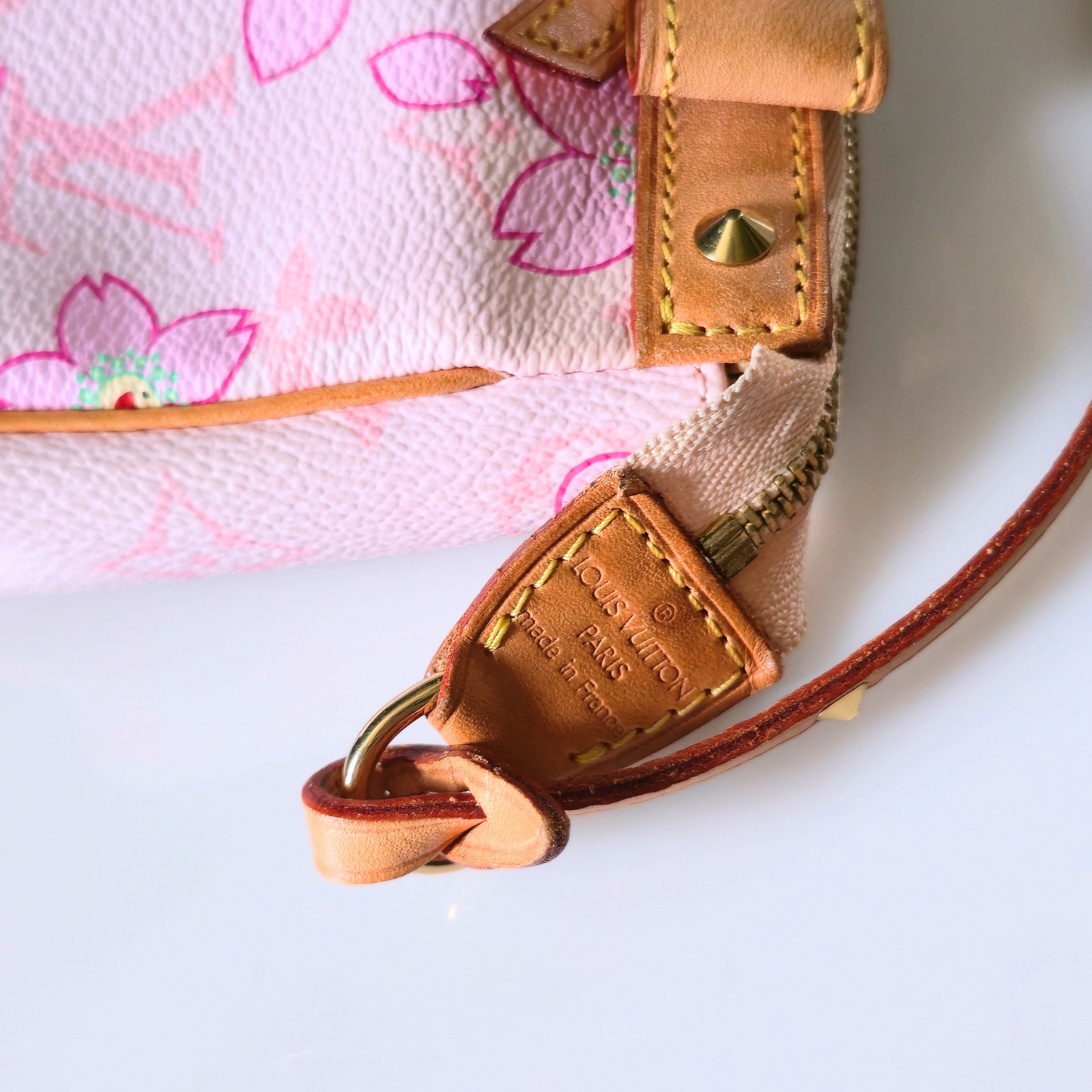 Louis Vuitton Limited Edition Takashi Murakami Cherry Blossom Pochette Pink