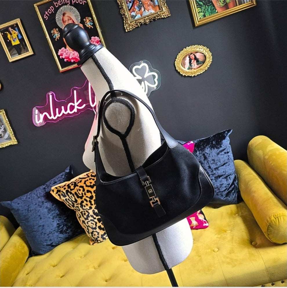 Gucci Jackie Vintage Suede with Gold Hardware