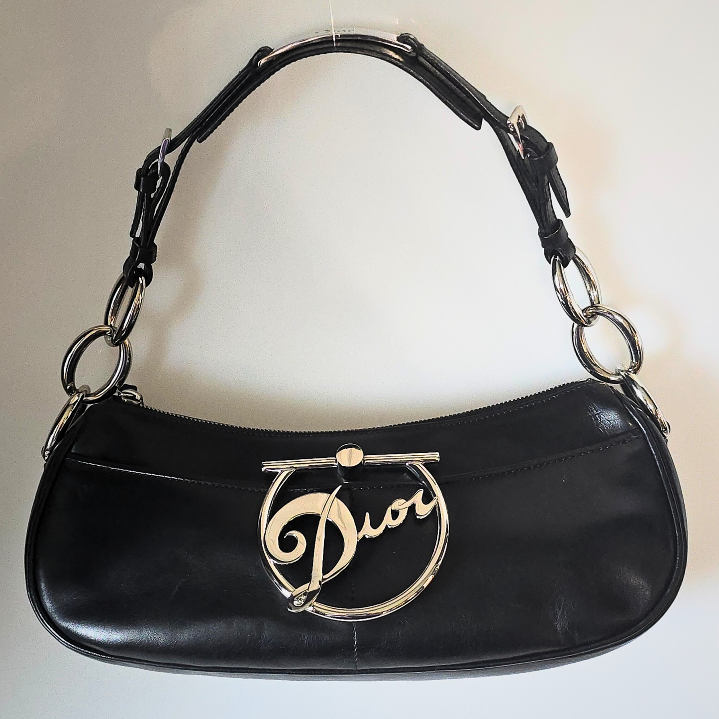 Dior Diva Shoulder Bag in Full Black Leather