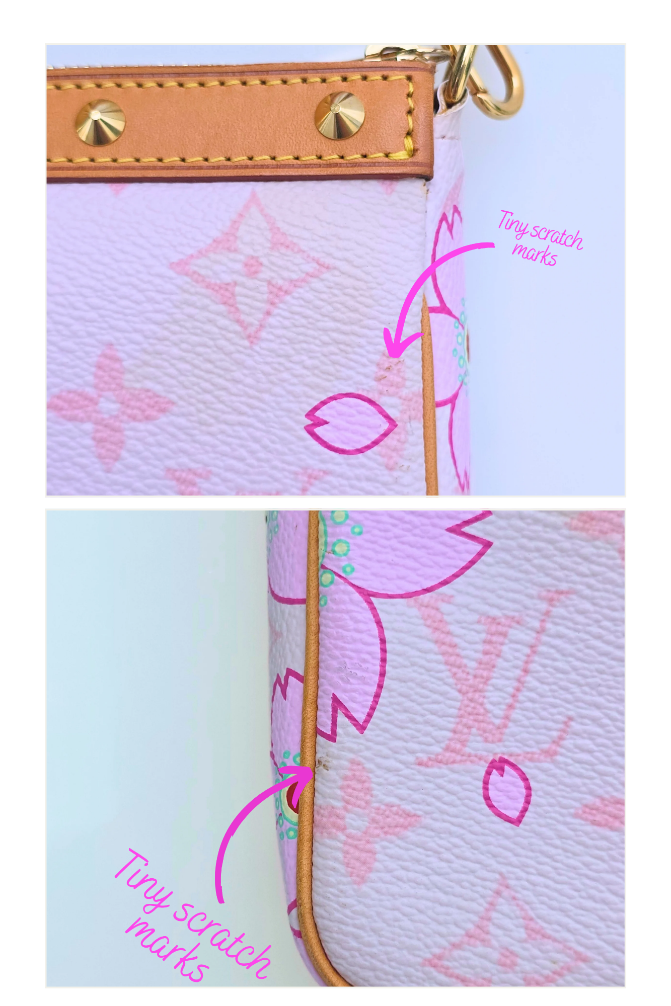 Louis Vuitton Limited Edition Takashi Murakami Cherry Blossom Pochette Pink