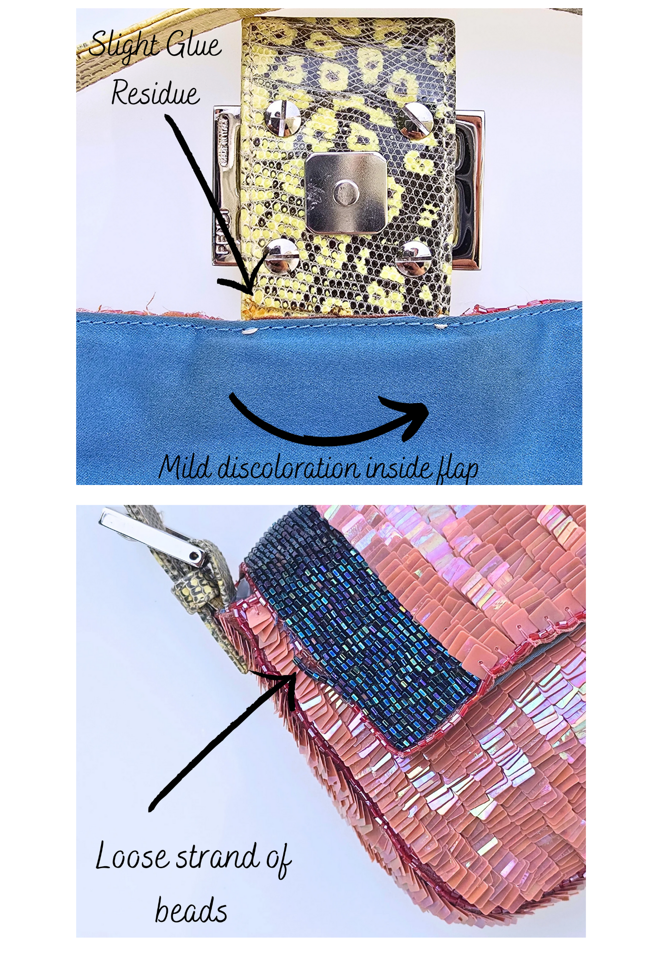 Fendi Baguette Sequins with Beaded Detail