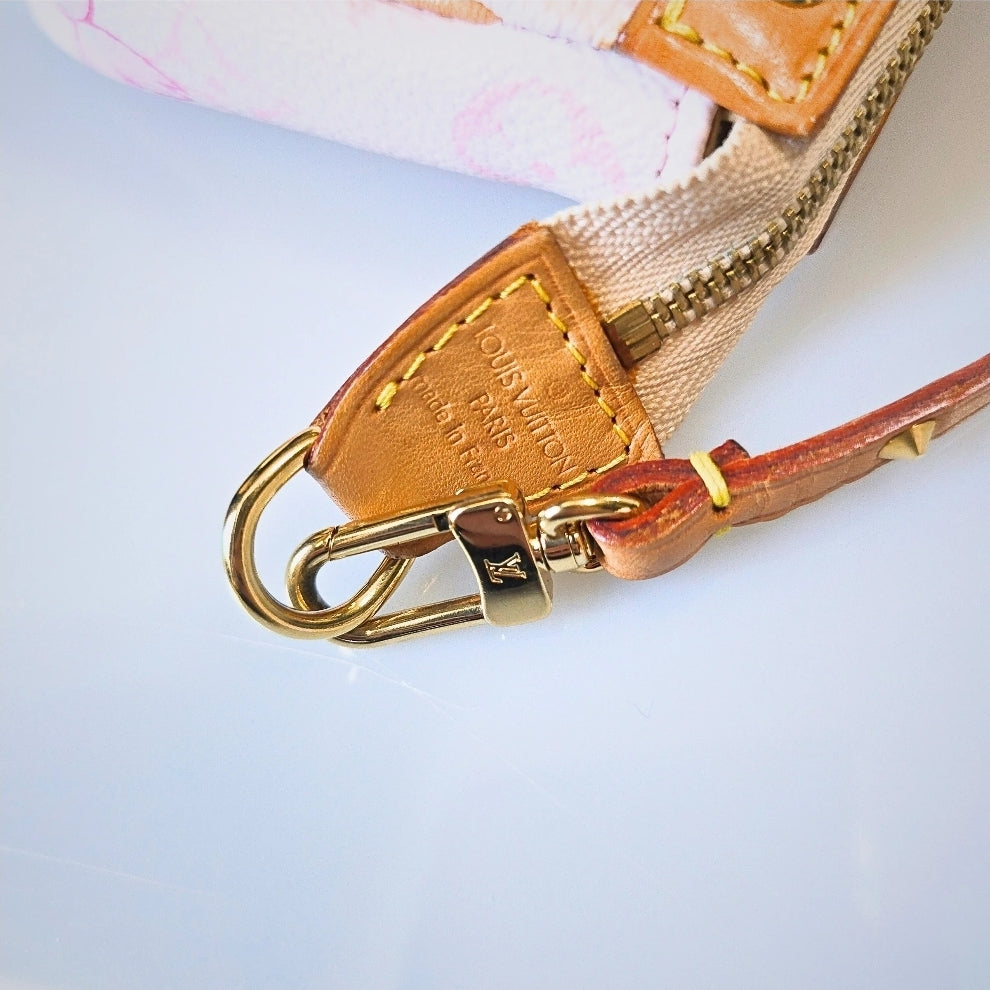 Louis Vuitton Limited Edition Takashi Murakami Cherry Blossom Pochette Sakura Pink