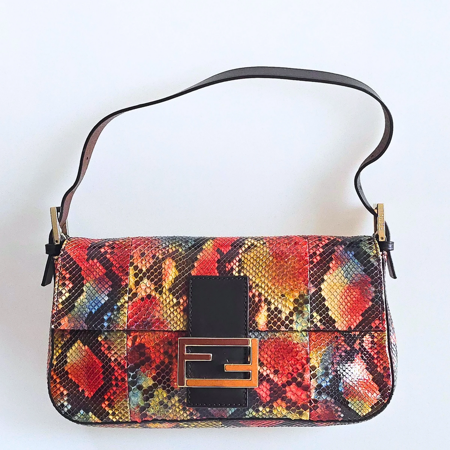 Fendi Baguette Multicolor Python