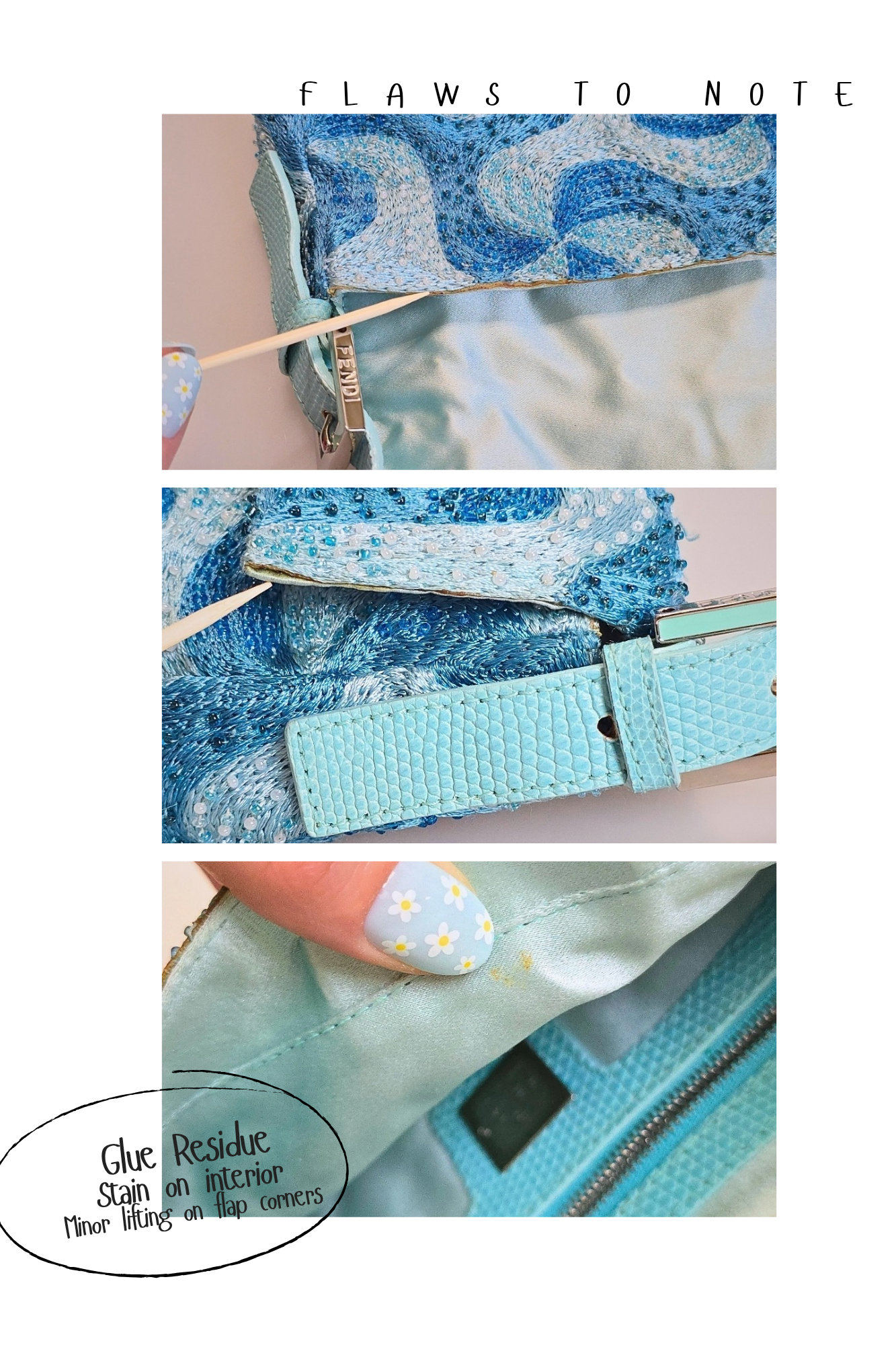 Fendi Baguette Beaded Swirl Stitch