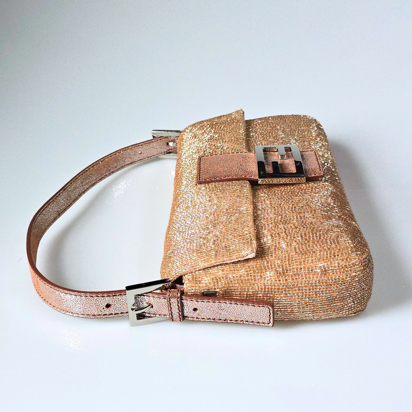Fendi Baguette Copper-Nude Beaded
