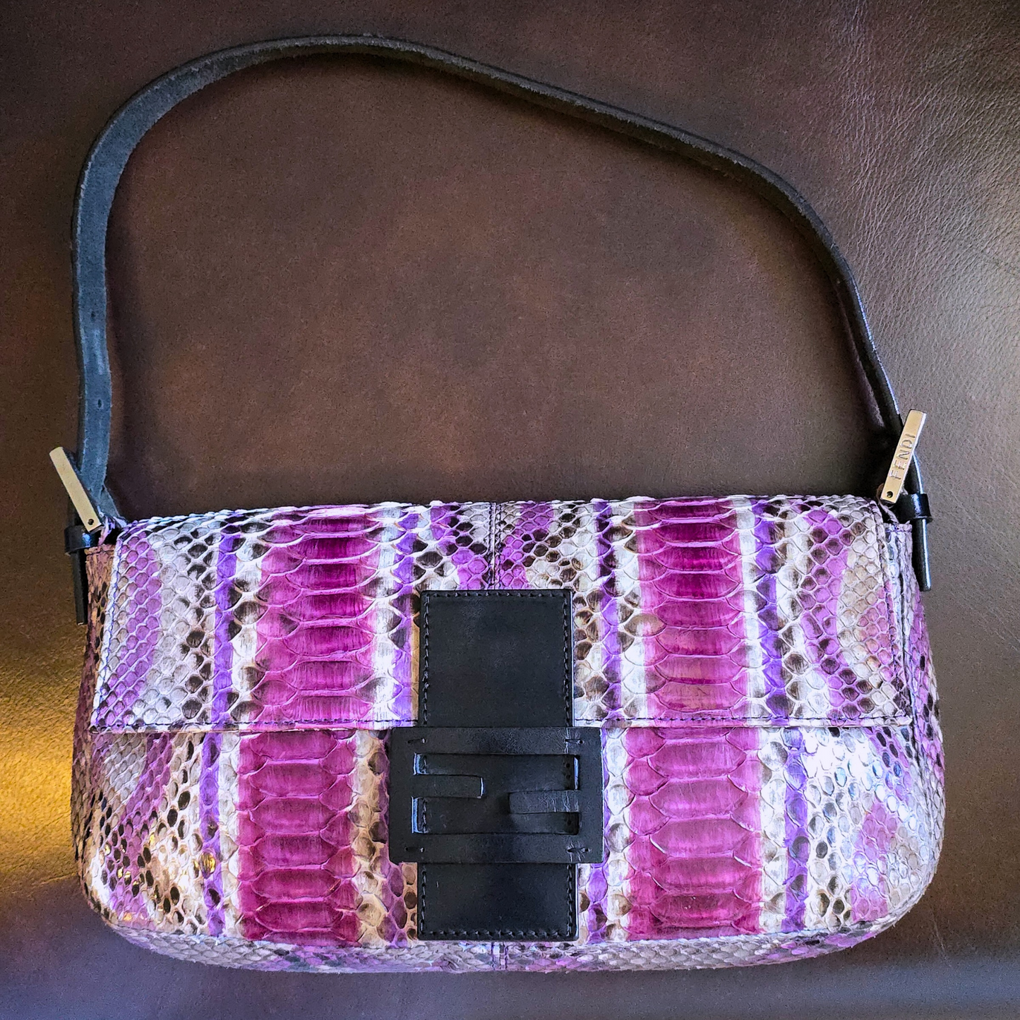 Fendi Baguette Python Leather