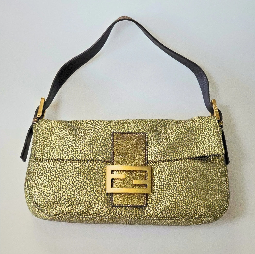 Fendi Baguette in Gold Glittery Lurex