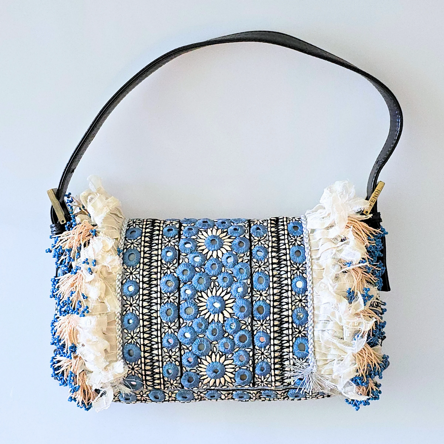 Fendi Baguette Beaded Fringe with Mirror Detail