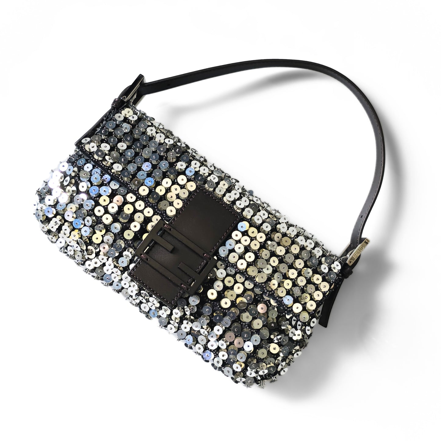 Fendi Baguette Silver 3D Sequins