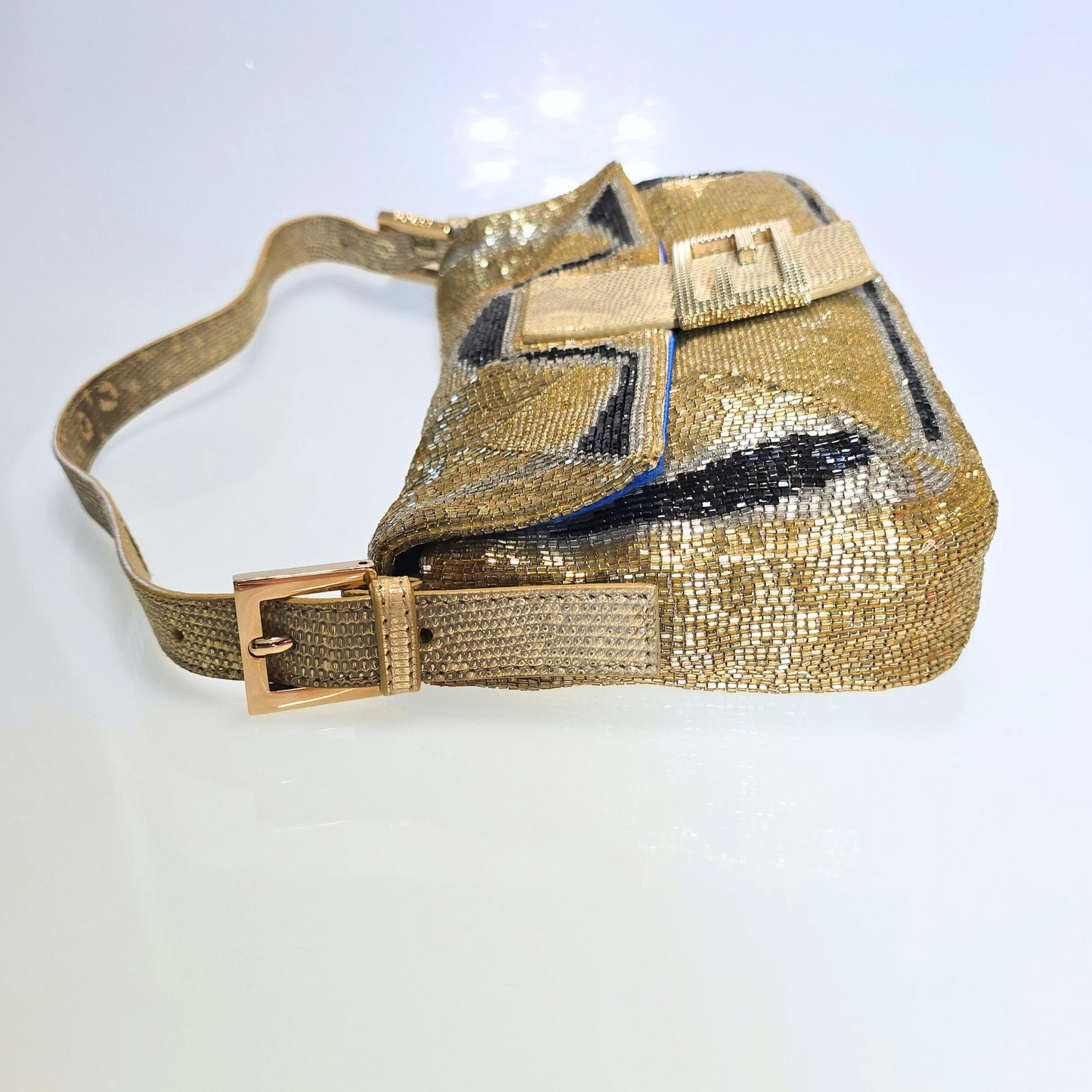 Fendi Baguette Beaded with Lizard Detail
