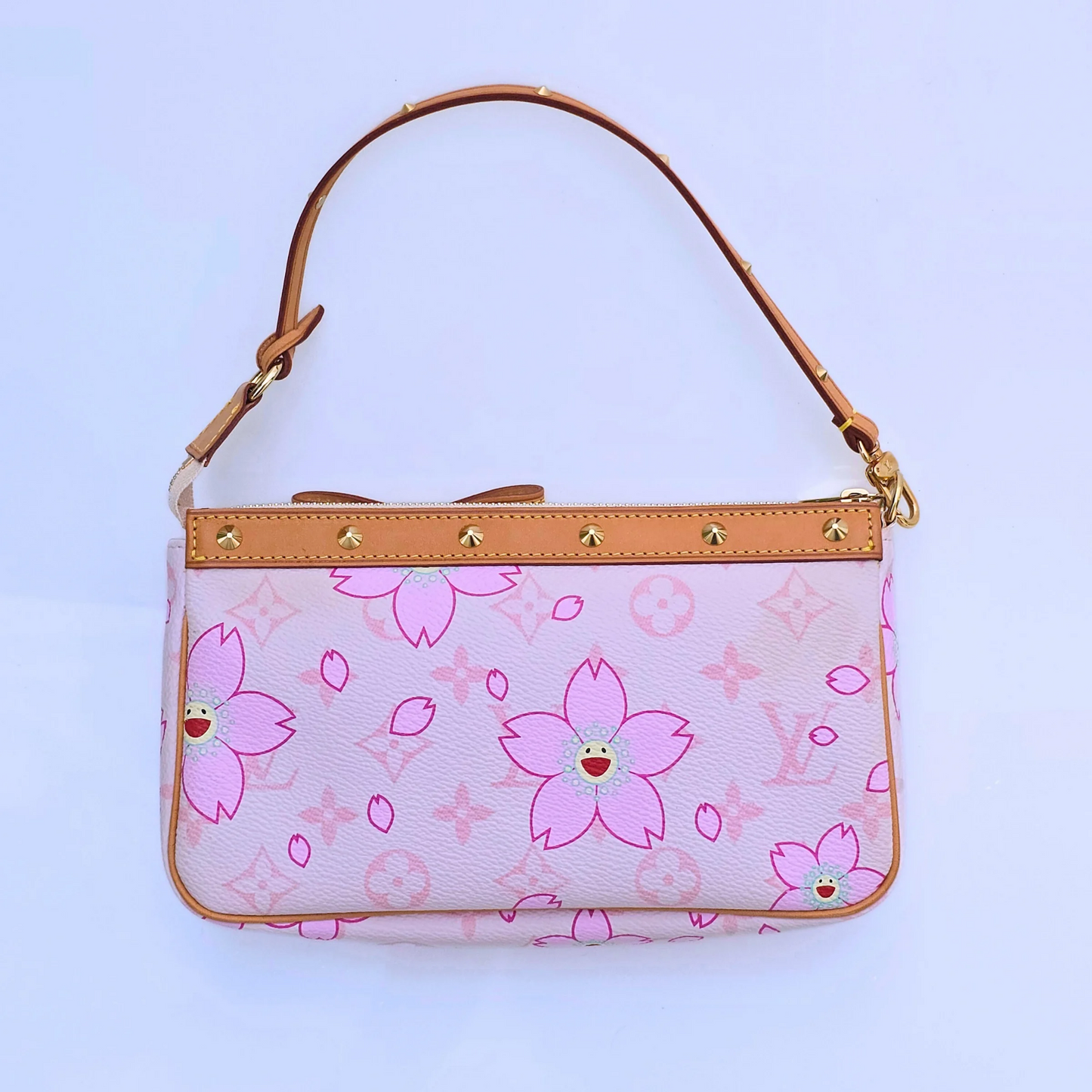 Louis Vuitton Limited Edition Takashi Murakami Cherry Blossom Pochette Pink