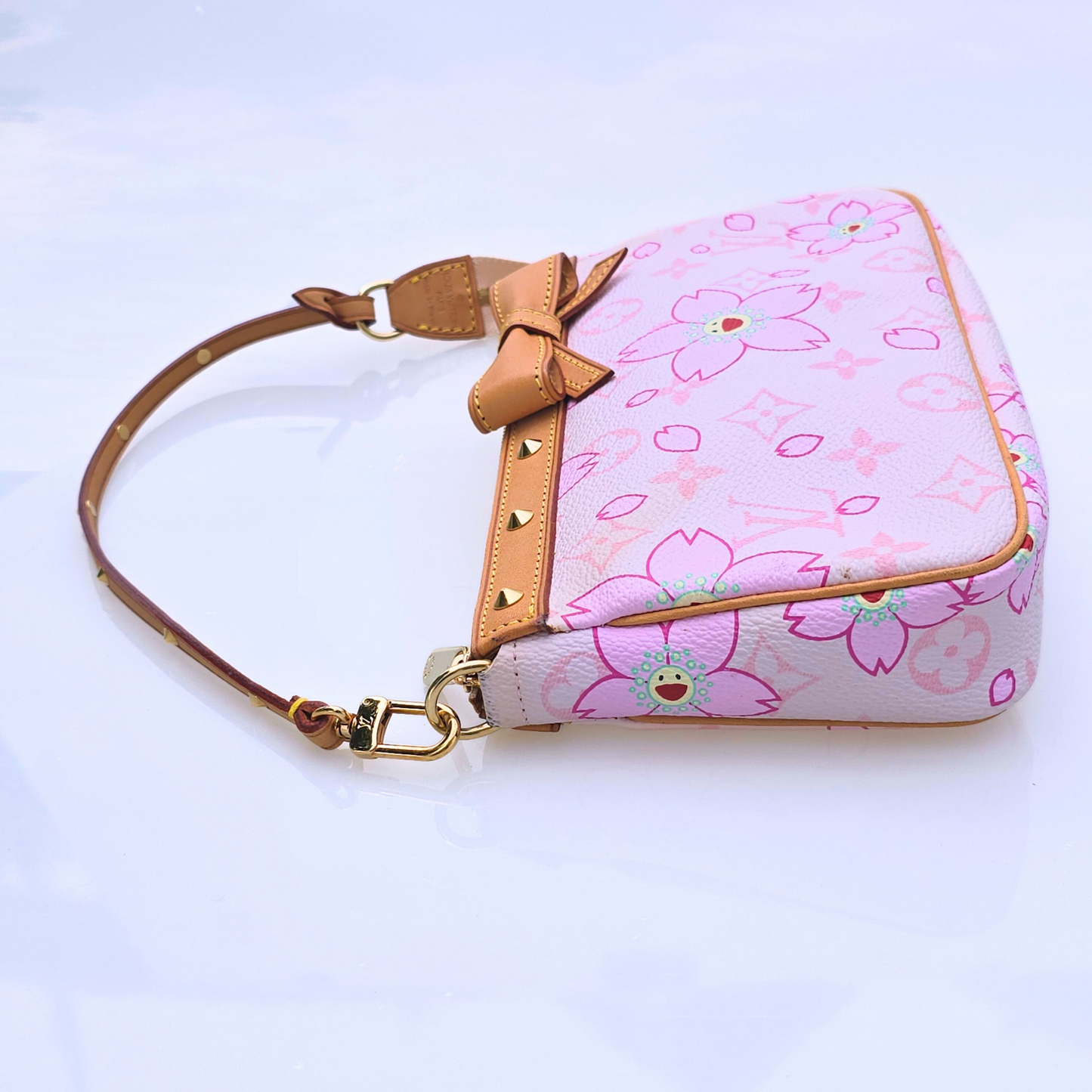 Louis Vuitton Limited Edition Takashi Murakami Cherry Blossom Pochette Pink