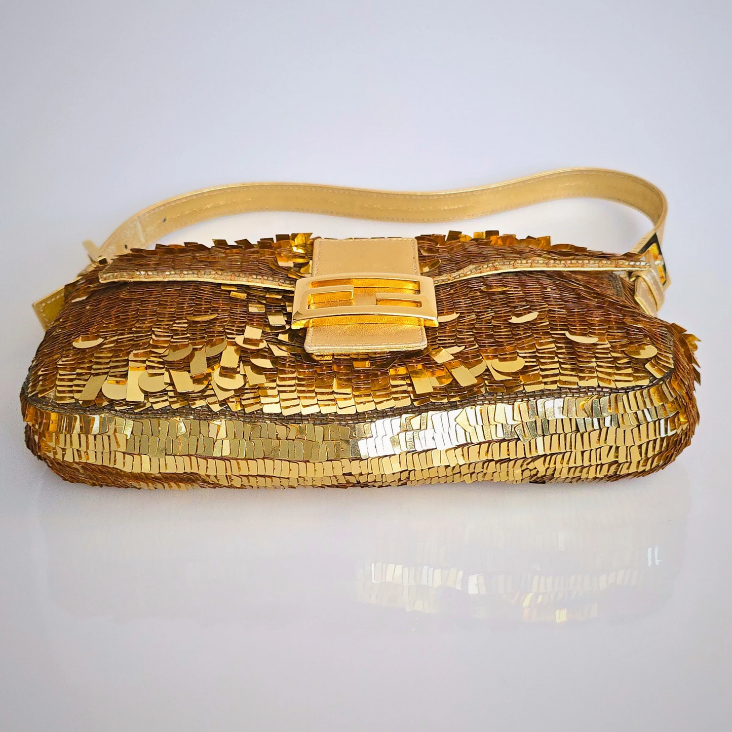 Fendi Baguette Sequins Gold