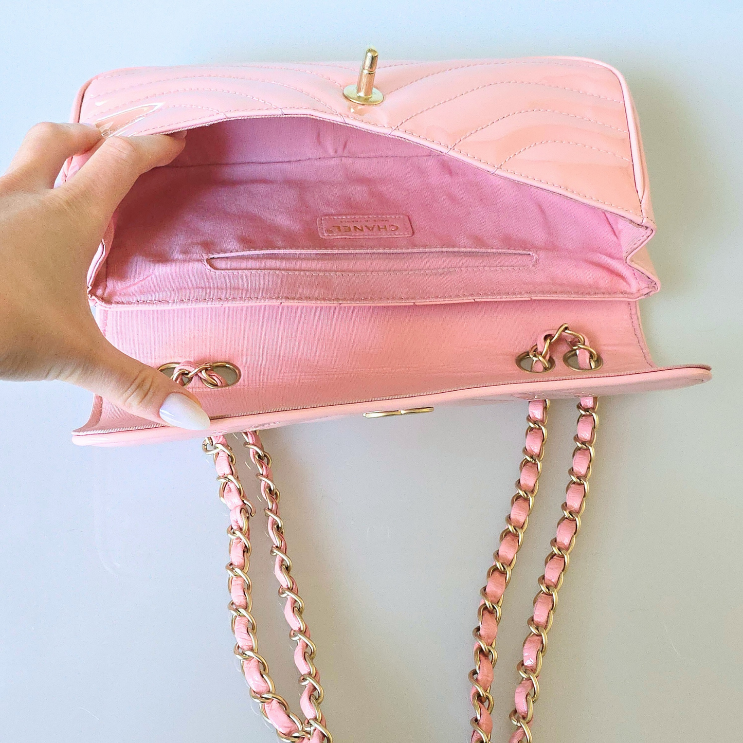 Chanel East West V-Stitch Shoulder Bag