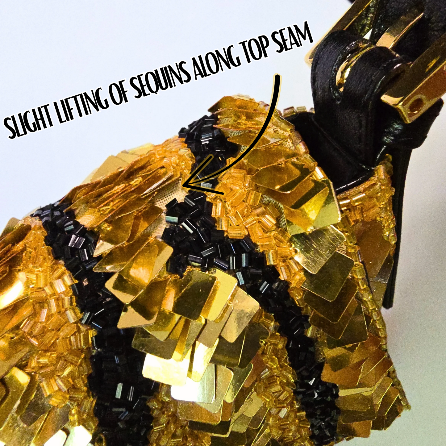 Fendi Baguette Gold Sequined Beaded