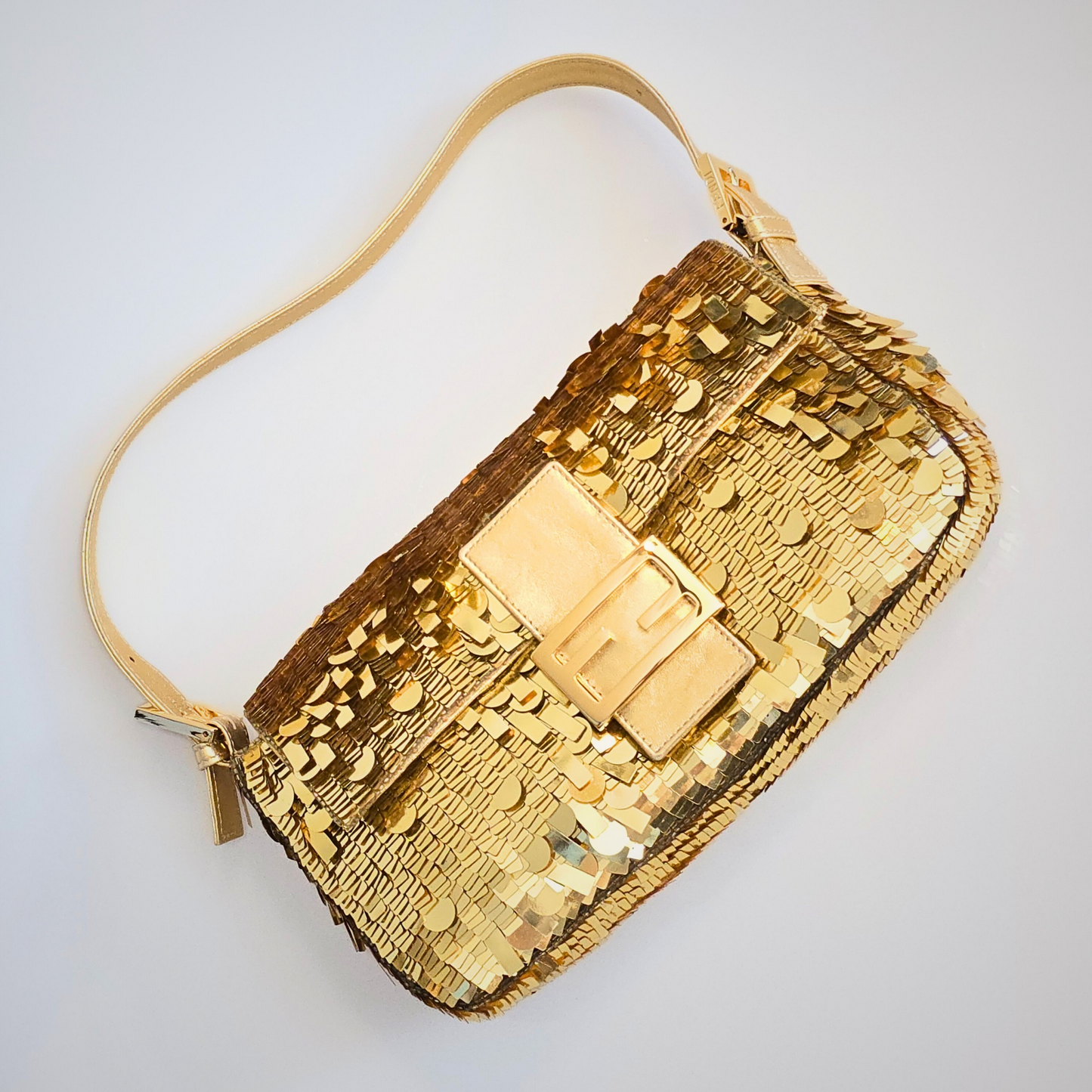 Fendi Baguette Sequins Gold
