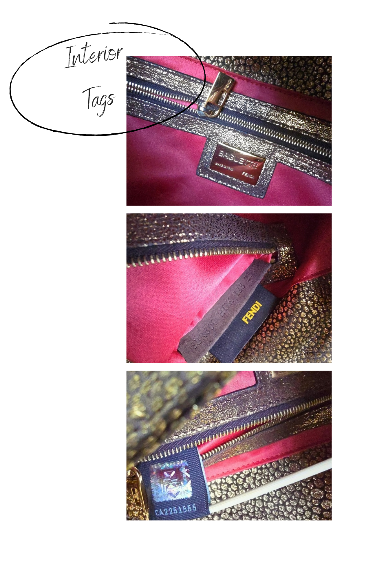 Fendi Baguette in Gold Glittery Lurex
