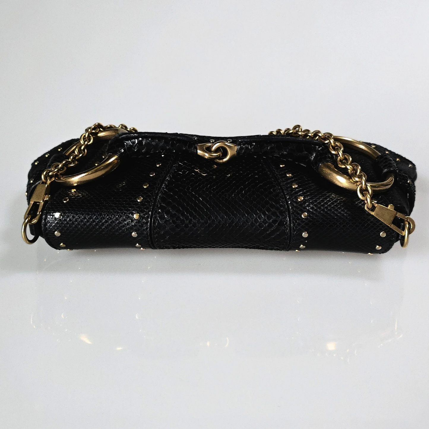Gucci Tom Ford Era Horsebit Studded Snakeskin