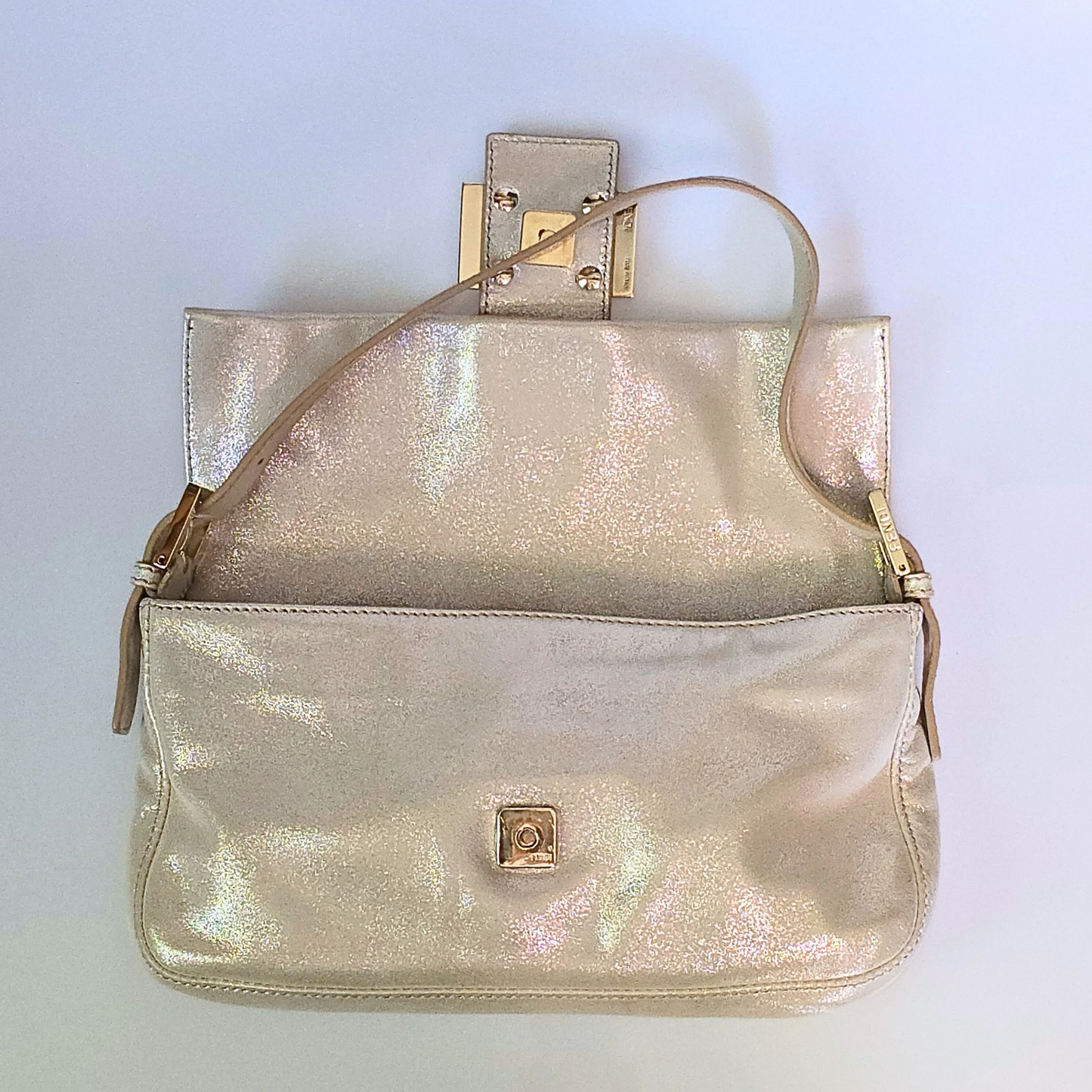Fendi Baguette Glittery Champagne Gold