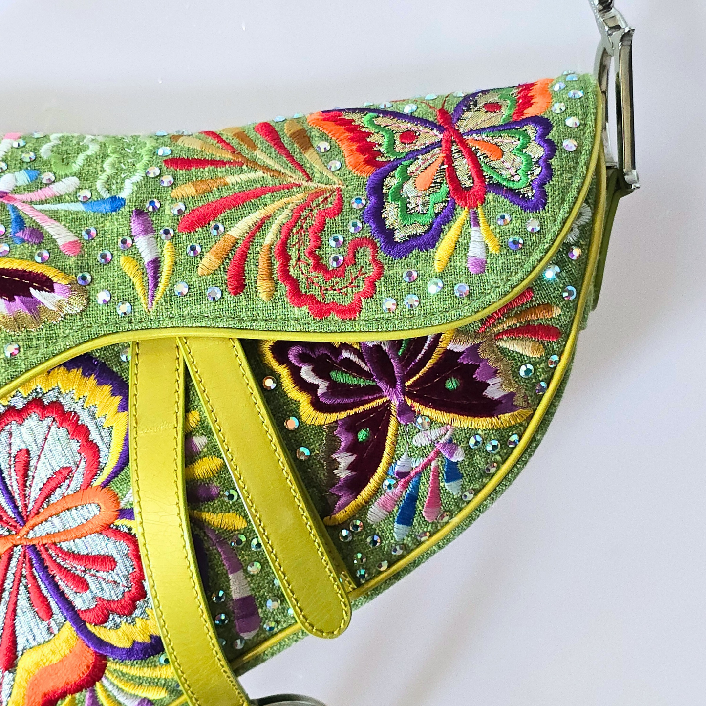 Dior Limited Edition Crystal Butterfly Saddle Bag