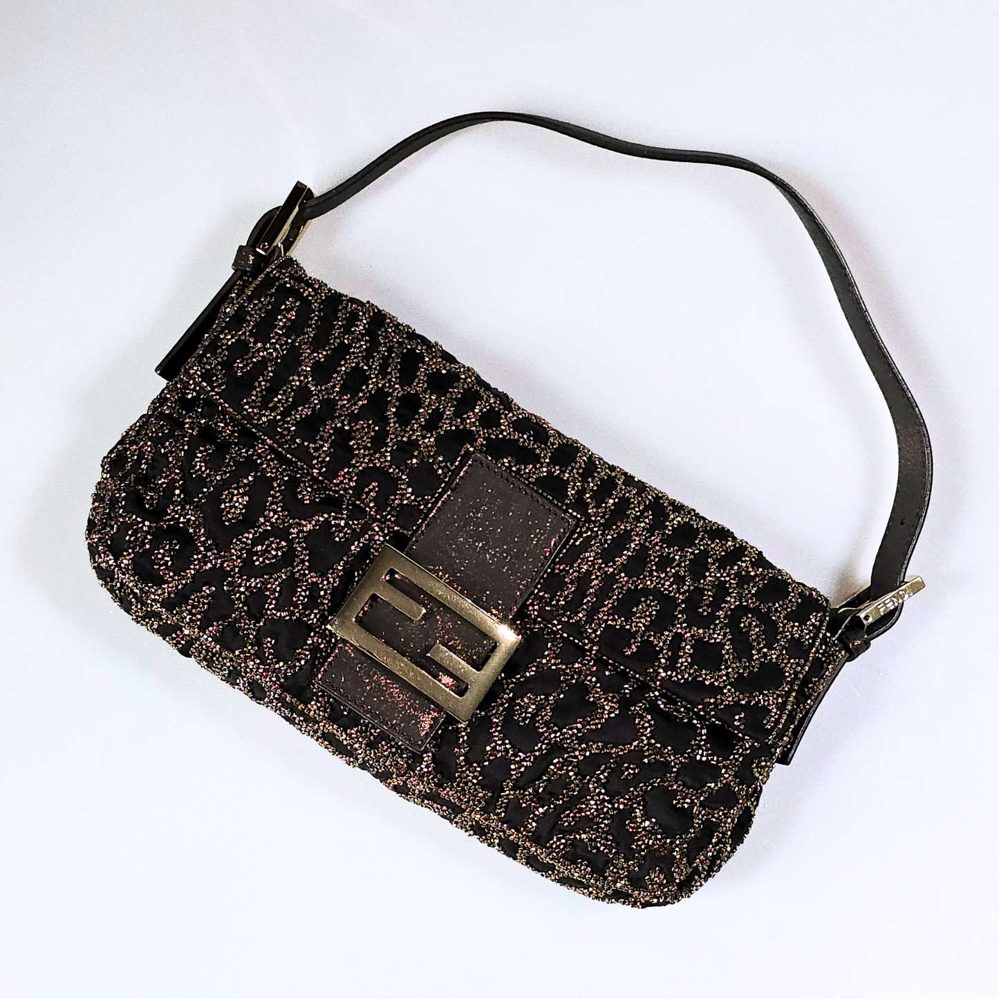 Fendi Baguette Beaded Leopard Print