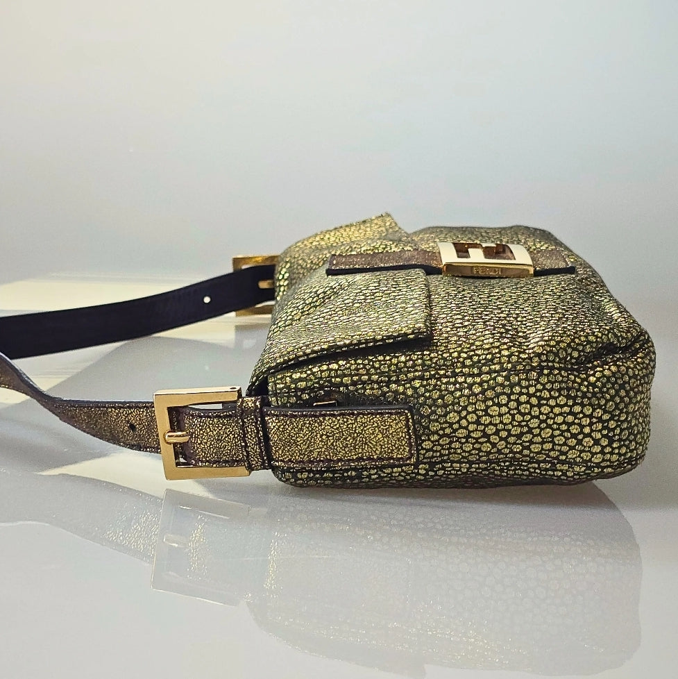 Fendi Baguette in Gold Glittery Lurex